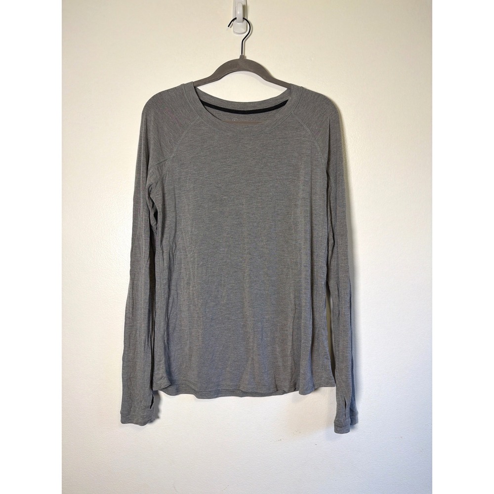 Free Fly Bamboo Long Sleeve Sun Shirt Performance Light Gray Blue Thumbholes Lg